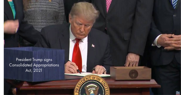 President Trump signs Consolidated Appropriations Act, 2021